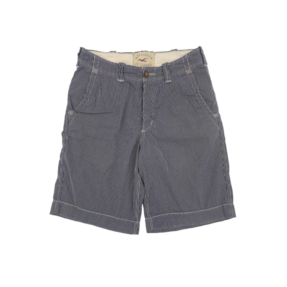 Hollister Shorts Mens 32 Blue Cotton Hickory Stripe Chino Coastal Preppy Vintage